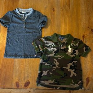 Boys Short Sleeve Polo Ralph Lauren Camo Polo Sz 4T + Appaman Henley Sz 5